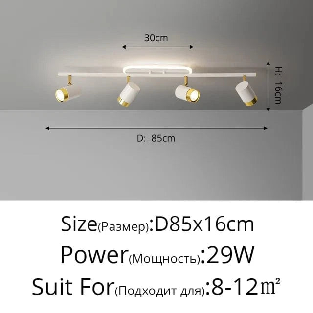 Lustre LED Noir Moderne | Marco Lucetti 4 têtes 3 / Blanc chaud Pas de télécommande