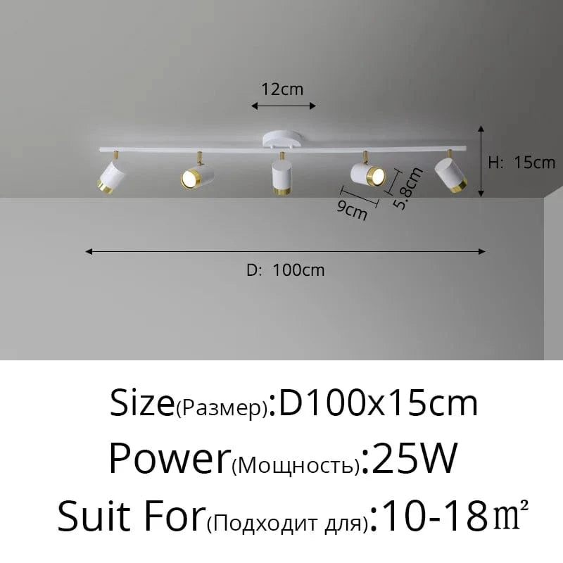 Lustre LED Noir Moderne | Marco Lucetti 5 têtes 1 / Blanc chaud Pas de télécommande