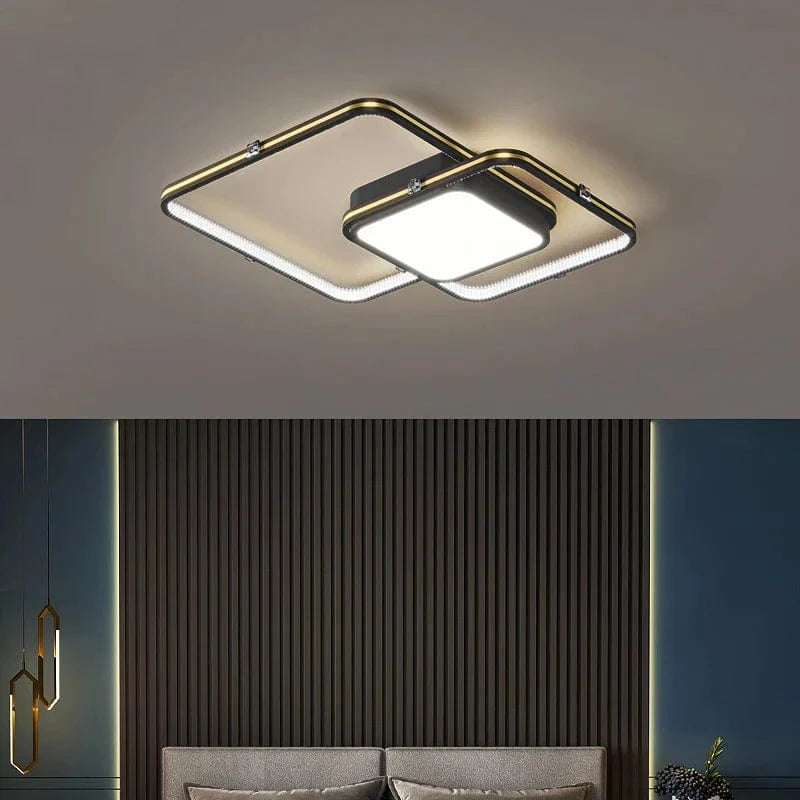 Lustre LED Noir/Or - Élégance Moderne pour Décoration Intérieure | Marco Lucetti