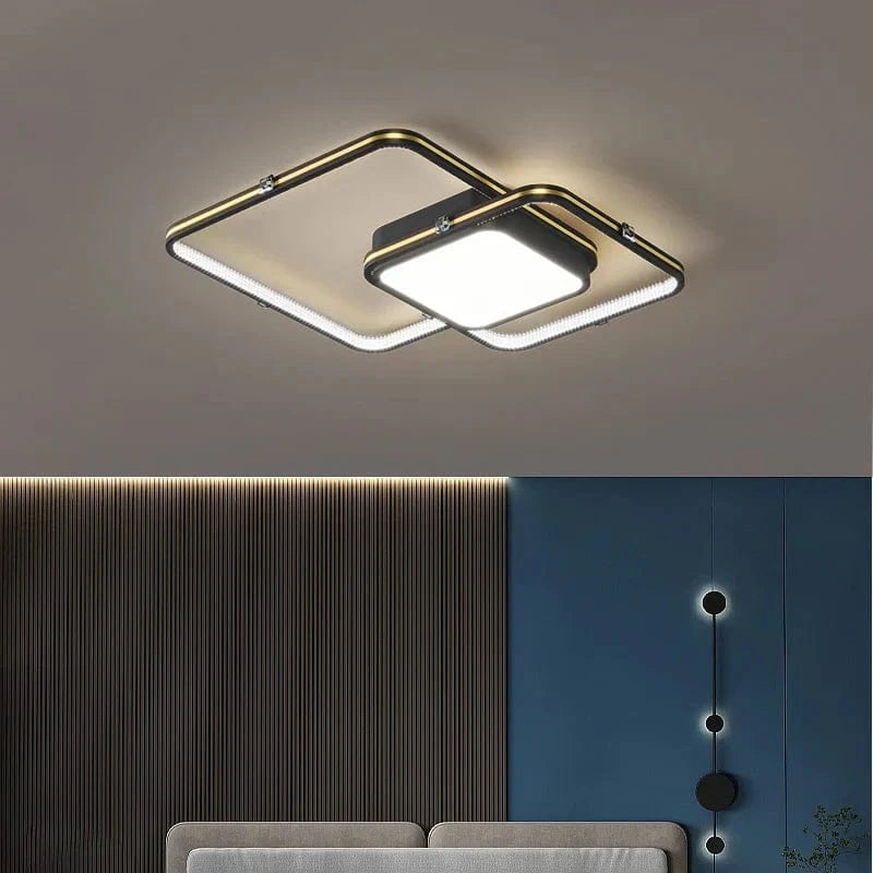 Lustre LED Noir/Or - Élégance Moderne pour Décoration Intérieure | Marco Lucetti
