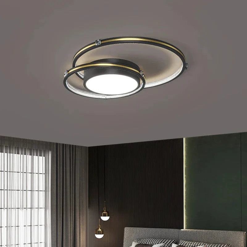 Lustre LED Noir/Or - Élégance Moderne pour Décoration Intérieure | Marco Lucetti