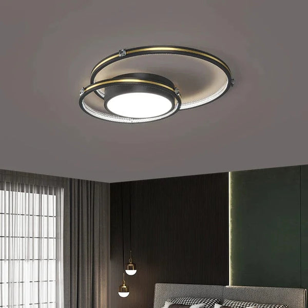 Lustre LED Noir/Or - Élégance Moderne pour Décoration Intérieure | Marco Lucetti