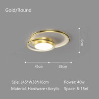 Lustre LED Noir/Or - Élégance Moderne pour Décoration Intérieure | Marco Lucetti Or D45cm Rond / Blanc chaud