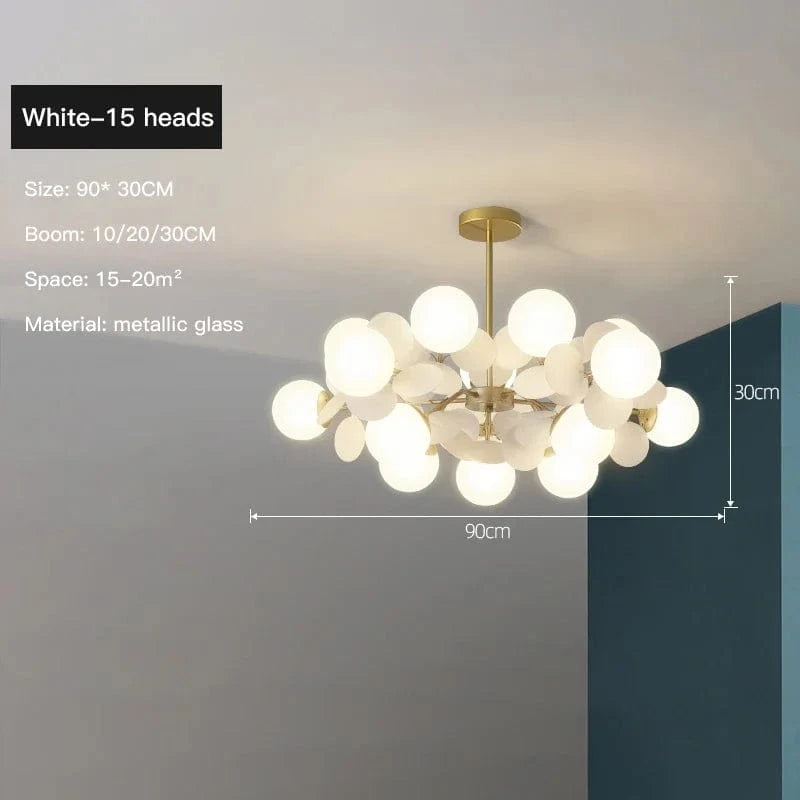 Lustre LED Nordic Glow | Marco Lucetti 15Têtes / Blanc / Lumière blanche