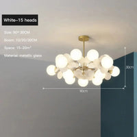 Lustre LED Nordic Glow | Marco Lucetti 15Têtes / Blanc / Lumière blanche