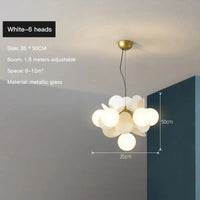 Lustre LED Nordic Glow | Marco Lucetti 6Têtes / Blanc / Lumière blanche