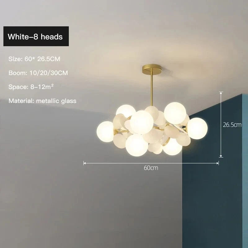 Lustre LED Nordic Glow | Marco Lucetti 8Têtes / Blanc / Lumière blanche