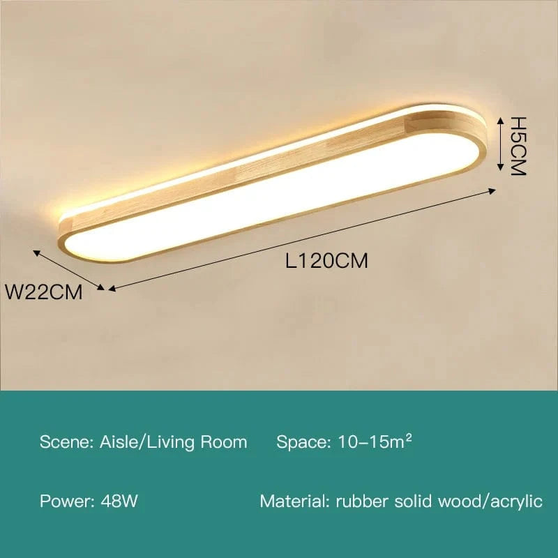 Lustre LED NordicWood au Design Moderne | Marco Lucetti Modèle B-120 cm / Lumière chaude