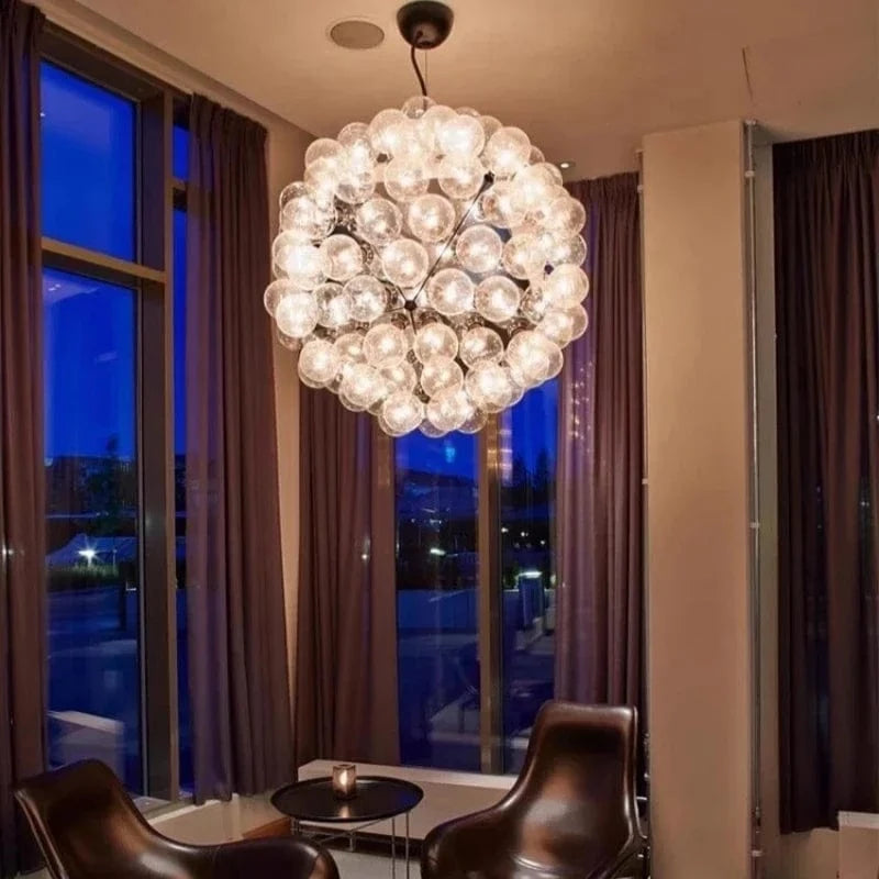 Lustre LED nordique à bulles de verre créatif pour intérieur. | Marco Lucetti