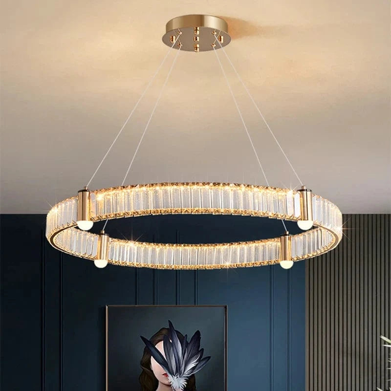 Lustre LED Nordique : Anneau Rond en Cristal Post-Moderne | Marco Lucetti