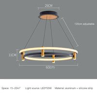 Lustre LED Nordique en Forme d'Anneau - Suspension Lumineuse Décorative