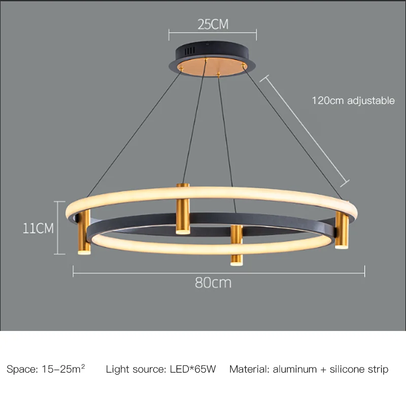 Lustre LED Nordique en Forme d'Anneau - Suspension Lumineuse Décorative