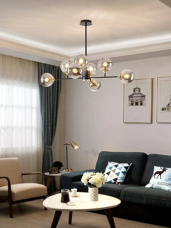 Lustre LED Nordique Élégant avec Boule en Verre Suspendue | Marco Lucetti