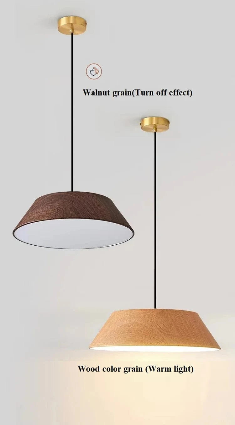 Lustre LED nordique en bois de noyer pour salle à manger et barre Wabi Sabi Art café table suspension | Marco Lucetti