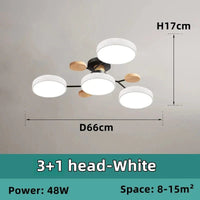 Lustre LED Nordique en Bois - Éclairage Intérieur Minimaliste | Marco Lucetti 3-1 tête-Blanc / Blanc chaud 3000k