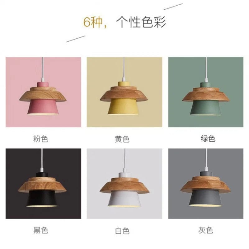 Lustre LED Nordique en bois Macaron pour couloir et entrée de restaurant | Marco Lucetti