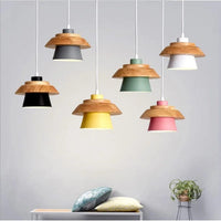 Lustre LED Nordique en bois Macaron pour couloir et entrée de restaurant | Marco Lucetti