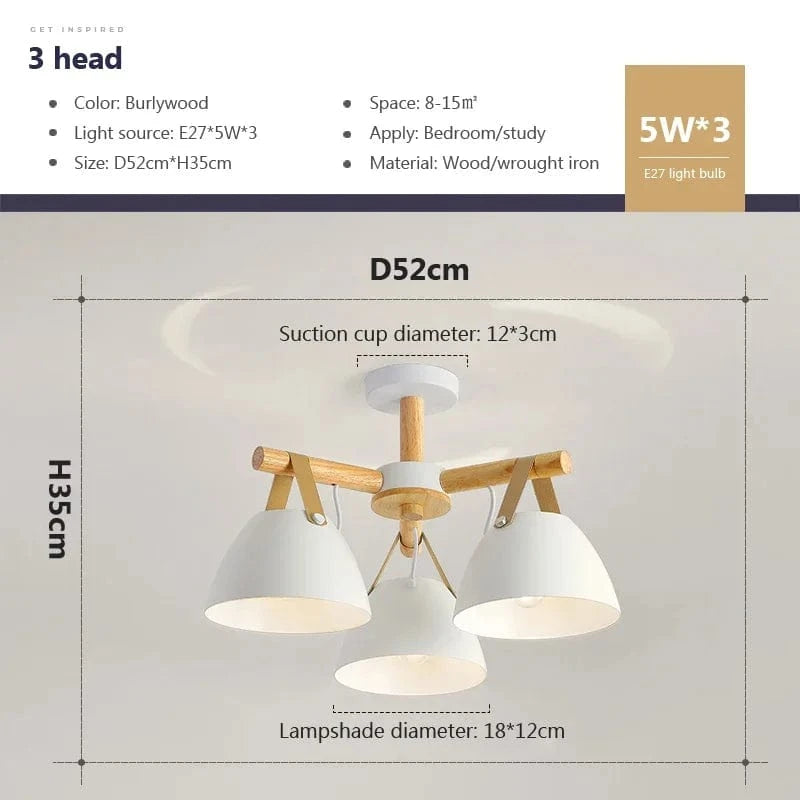 Lustre LED Nordique en Bois Premium | Marco Lucetti A 3 / PAS d&#39;ampoule