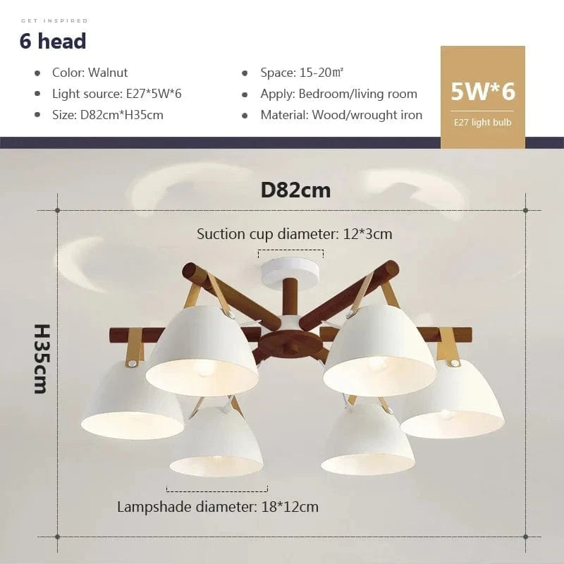 Lustre LED Nordique en Bois Premium | Marco Lucetti B6 / Blanc chaud