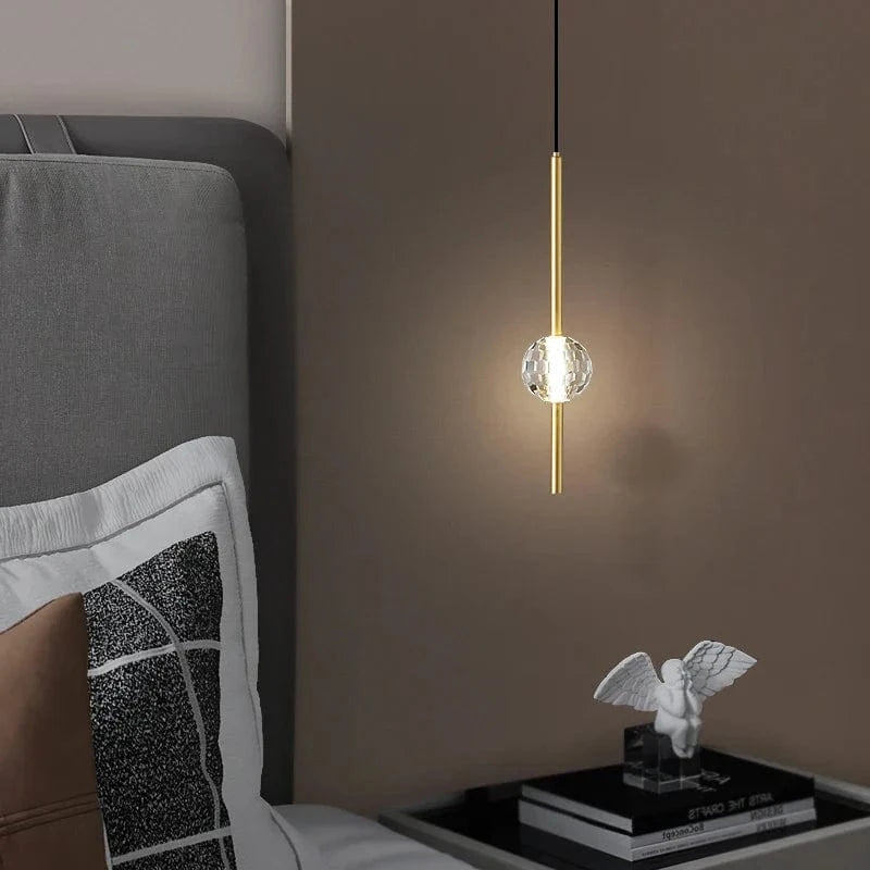 Lustre LED nordique en cuivre, design minimaliste et réglable en hauteur | Marco Lucetti