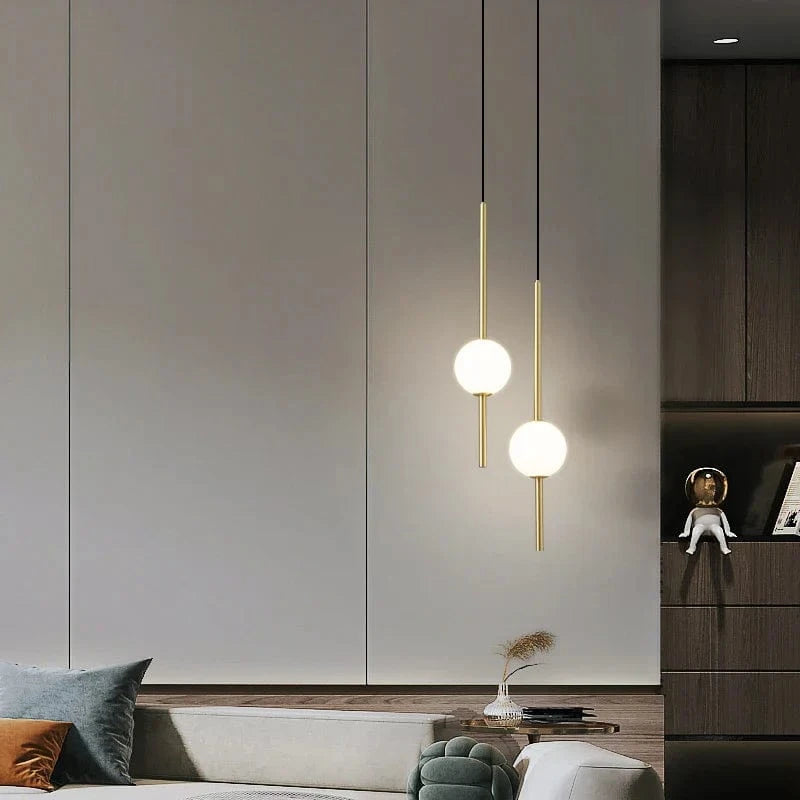 Lustre LED nordique en cuivre, design minimaliste et réglable en hauteur | Marco Lucetti