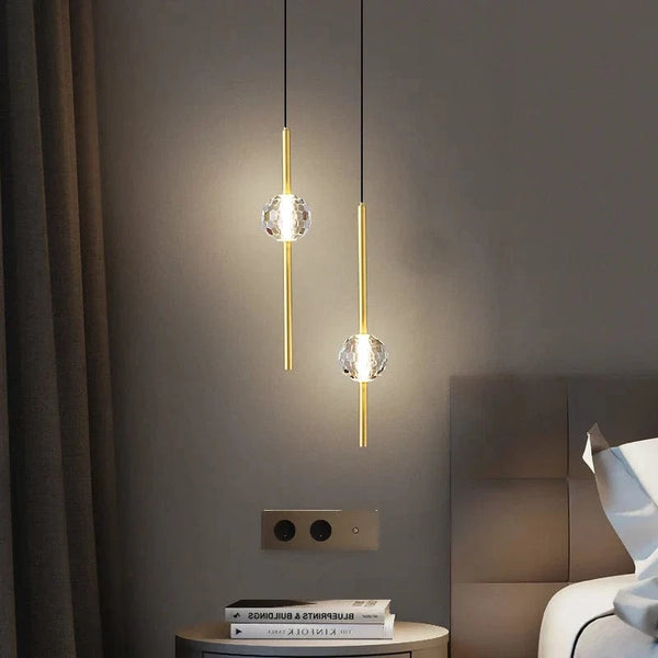 Lustre LED nordique en cuivre, design minimaliste et réglable en hauteur | Marco Lucetti
