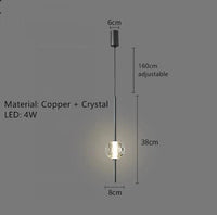 Lustre LED nordique en cuivre, design minimaliste et réglable en hauteur | Marco Lucetti A noir / 3 modifiables