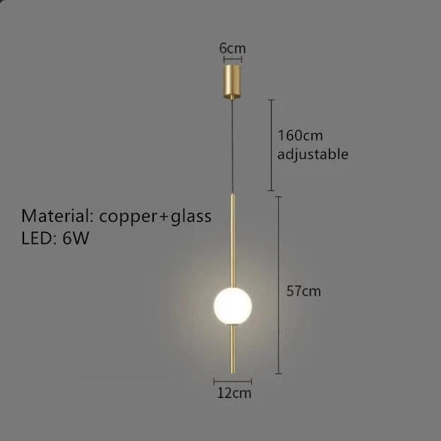 Lustre LED nordique en cuivre, design minimaliste et réglable en hauteur | Marco Lucetti C-Or / 3 modifiables