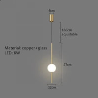 Lustre LED nordique en cuivre, design minimaliste et réglable en hauteur | Marco Lucetti C-Or / 3 modifiables