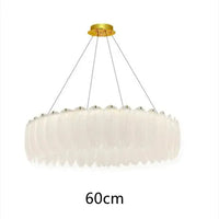Lustre LED nordique en verre cristal et plumes décoratif d'intérieur - Collection Luxe
