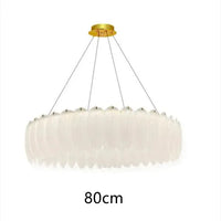 Lustre LED nordique en verre cristal et plumes décoratif d'intérieur - Collection Luxe
