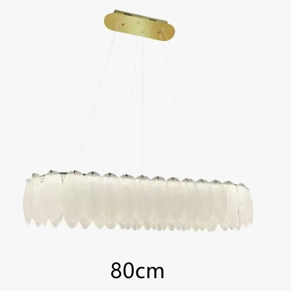 Lustre LED nordique en verre cristal et plumes décoratif d'intérieur - Collection Luxe
