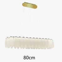 Lustre LED nordique en verre cristal et plumes décoratif d'intérieur - Collection Luxe
