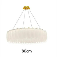 Lustre LED nordique en verre cristal et plumes décoratif d'intérieur - Collection Luxe | Marco Lucetti