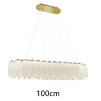 Lustre LED nordique en verre cristal et plumes décoratif d'intérieur - Collection Luxe | Marco Lucetti B100CM / Gradation à distance