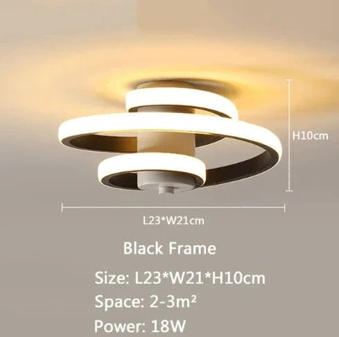 Lustre LED Nordique Intérieur - Décor et Éclairage Trendy | Marco Lucetti Type B-Noir-L23cm / Blanc froid