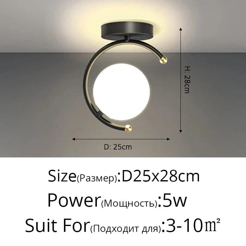 Lustre LED Nordique Intérieur - Décor et Éclairage Trendy | Marco Lucetti Type C-Noir-L20cm / Blanc froid