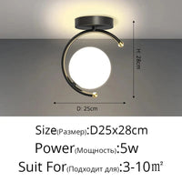 Lustre LED Nordique Intérieur - Décor et Éclairage Trendy | Marco Lucetti Type C-Noir-L20cm / Blanc froid