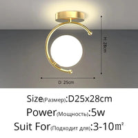 Lustre LED Nordique Intérieur - Décor et Éclairage Trendy | Marco Lucetti Type C-Or-L20cm / Blanc froid