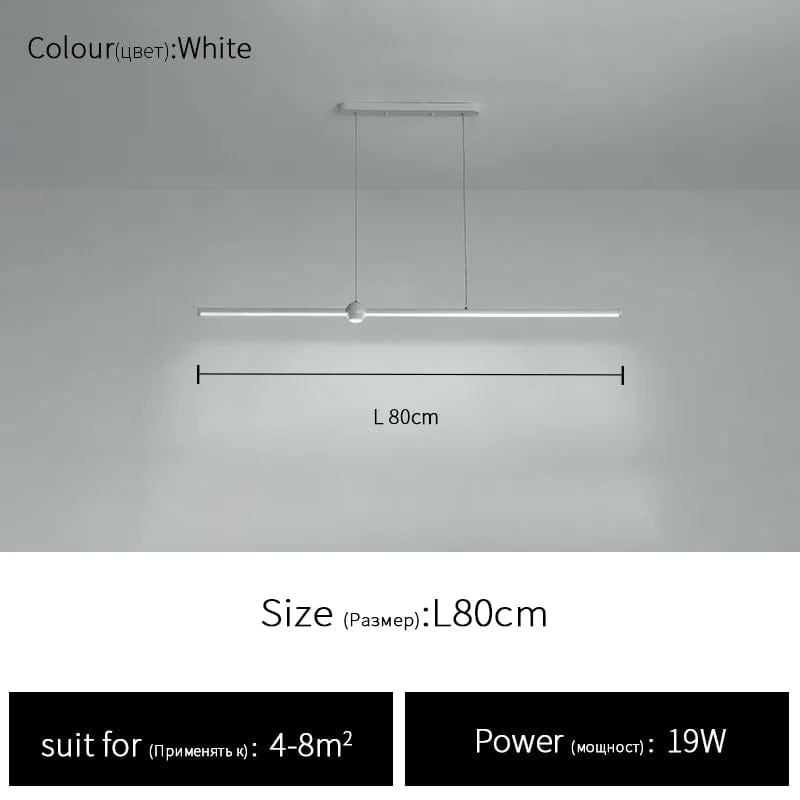 Lustre LED nordique minimaliste avec bande lumineuse créative