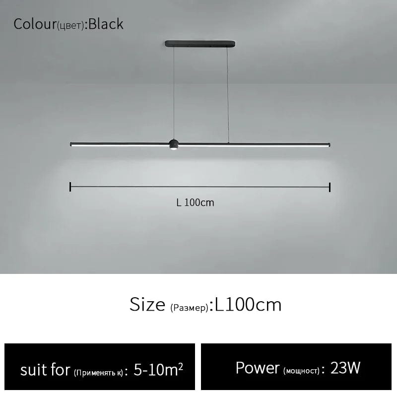 Lustre LED nordique minimaliste avec bande lumineuse créative