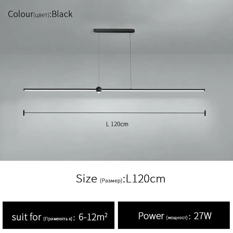 Lustre LED nordique minimaliste avec bande lumineuse créative