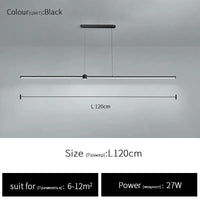 Lustre LED nordique minimaliste avec bande lumineuse créative