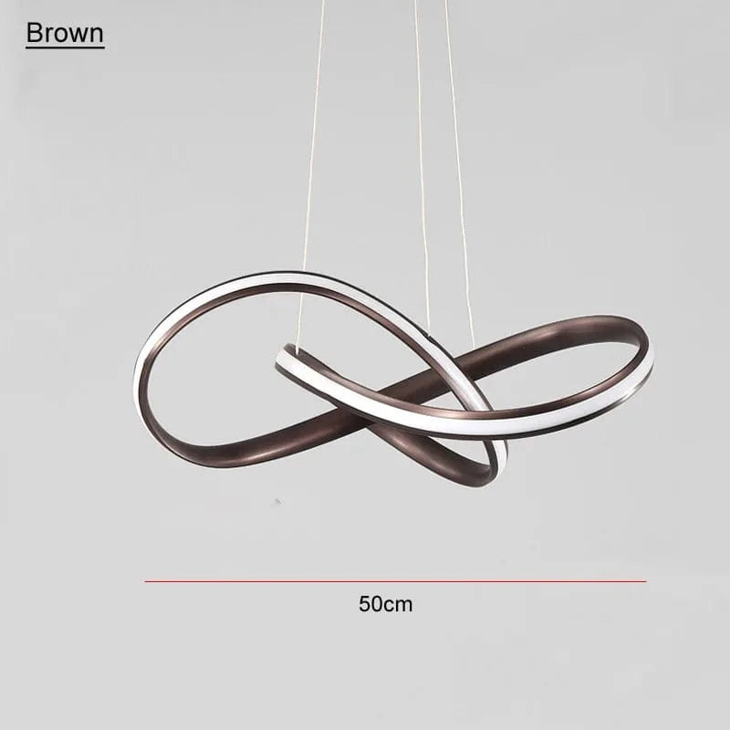 Lustre LED Nordique Moderne pour Décoration Intérieure | Marco Lucetti Brun / 45W / Intensité variable avec télécommande | CHINE