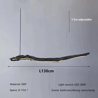 Lustre LED Nordique pour Restaurant Wabi-Sabi | Marco Lucetti L130cm / Lumière tricolore