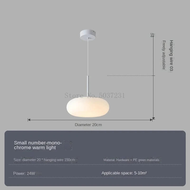 Lustre LED Nordique Suspendu pour Éclairage Décoratif | Marco Lucetti Lumière chaude de 20 cm