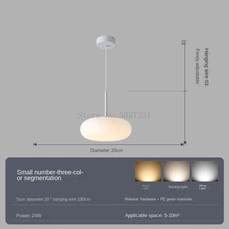 Lustre LED Nordique Suspendu pour Éclairage Décoratif | Marco Lucetti Lumière tricolore 20CM