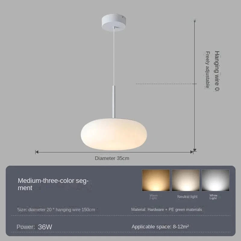 Lustre LED Nordique Suspendu pour Éclairage Décoratif | Marco Lucetti Lumière tricolore 35CM