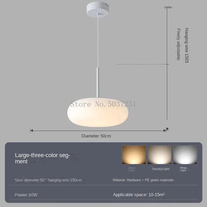 Lustre LED Nordique Suspendu pour Éclairage Décoratif | Marco Lucetti Lumière tricolore 50CM