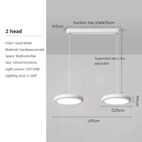 Lustre LED Nordique Vert 1-3 Tête Disque Suspension - Luminaire Design pour Salon, Chambre, Cuisine - Décor Maison | Marco Lucetti E / Lumière blanche